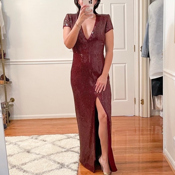 Haney Alessia Sequin Maxi Dress Gown 4 NWT - Picture 3 of 14